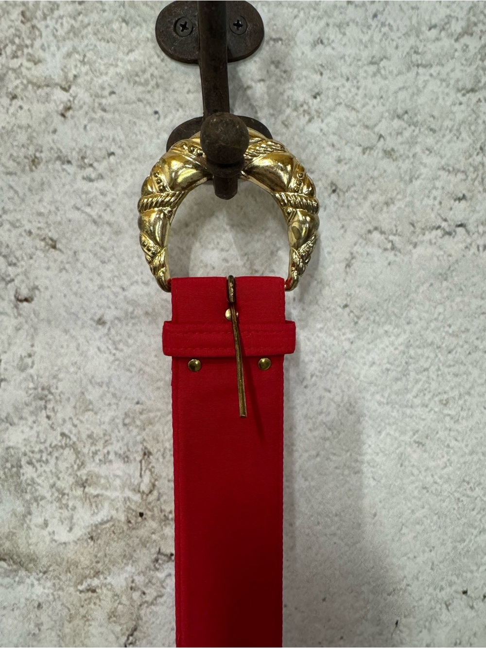 Gold Buckle Red Women’s Fashion Belt - Brand Unspecified